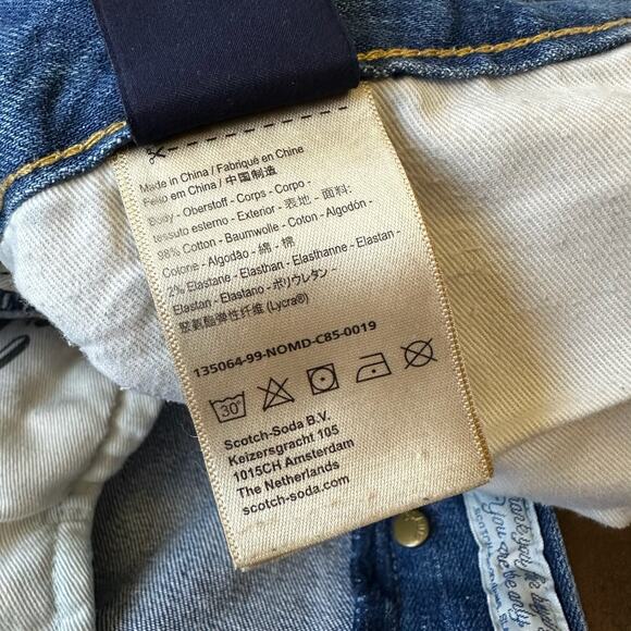 SCOTCH & SODA Ralston Jeans Blue Denim Slim Fit Straight Button Fly - Picture 12 of 15